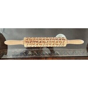 Embossing Cat Rolling Pin For Dough Cookie Fondant Granny Core Cottage Decor 8"